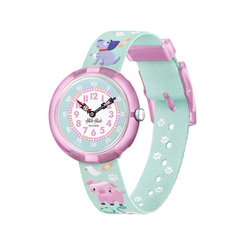 Montre Flik Flak Future dreams My spirit animal enfant plastique biosourcé bracelet PET recyclé vert - vue 1