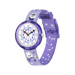 Montre Flik Flak Future dreams Chasing clouds enfant plastique biosourcé bracelet PET recyclé violet - vue 1