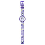 Montre Flik Flak Future dreams Chasing clouds enfant plastique biosourcé bracelet PET recyclé violet - vue D1