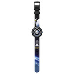 Montre Flik Flak Space trip Moon and back enfant plastique biosourcé bracelet PET recyclé noir - vue D1