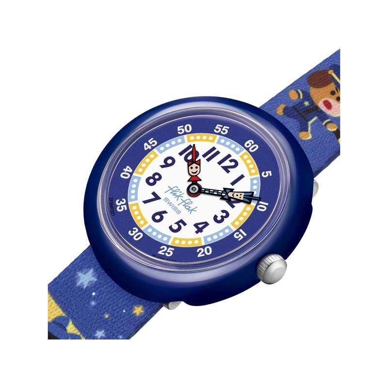 Montre Flik Flak Future dreams Paws up enfant plastique biosourcé bracelet PET recyclé bleu - vue 2