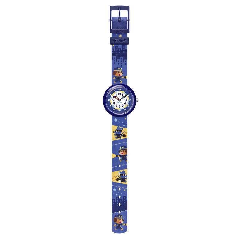 Montre Flik Flak Future dreams Paws up enfant plastique biosourcé bracelet PET recyclé bleu - vue D1