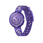 Montre Flik Flak Shine bright Stargazing enfant plastique biosourcé bracelet PET recyclé violet - vue 1
