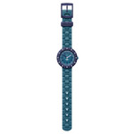 Montre Flik Flak Gameland Level Teal enfant plastique biosourcé bracelet PET recyclé vert - vue D1