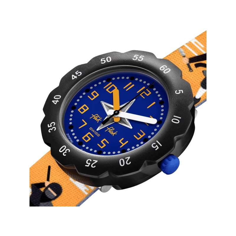 Montre Flik Flak Tales from the world Ninjamazing enfant plastique biosourcé bracelet PET recyclé bleu - vue 2