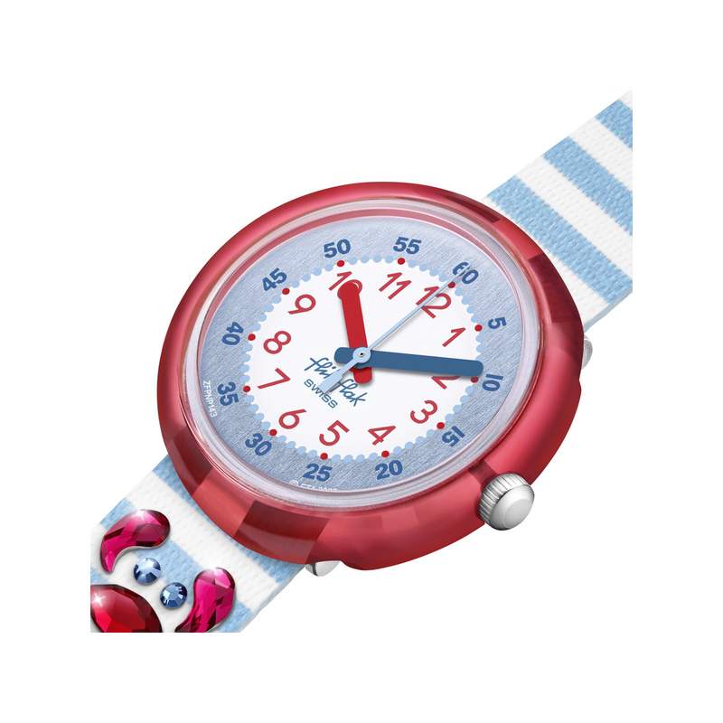 Montre Flik Flak Shine bright Shining crab enfant plastique biosourcé bracelet PET recyclé bleu - vue 2