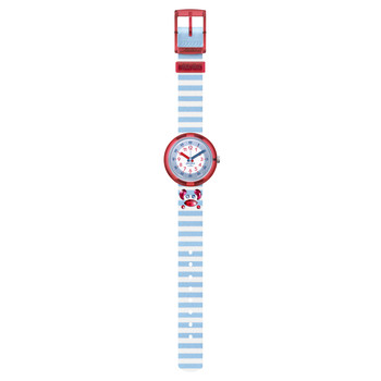 Watch Flik Flak Shine bright Shining crab child biosourced plastic recycled PET strap blue