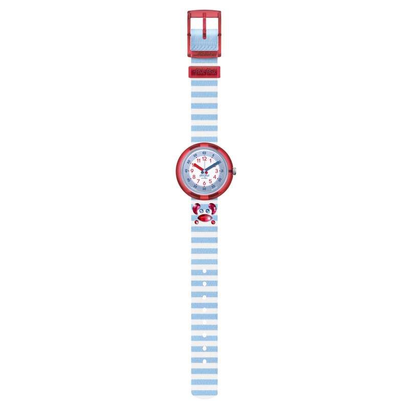Montre Flik Flak Shine bright Shining crab enfant plastique biosourcé bracelet PET recyclé bleu - vue D1