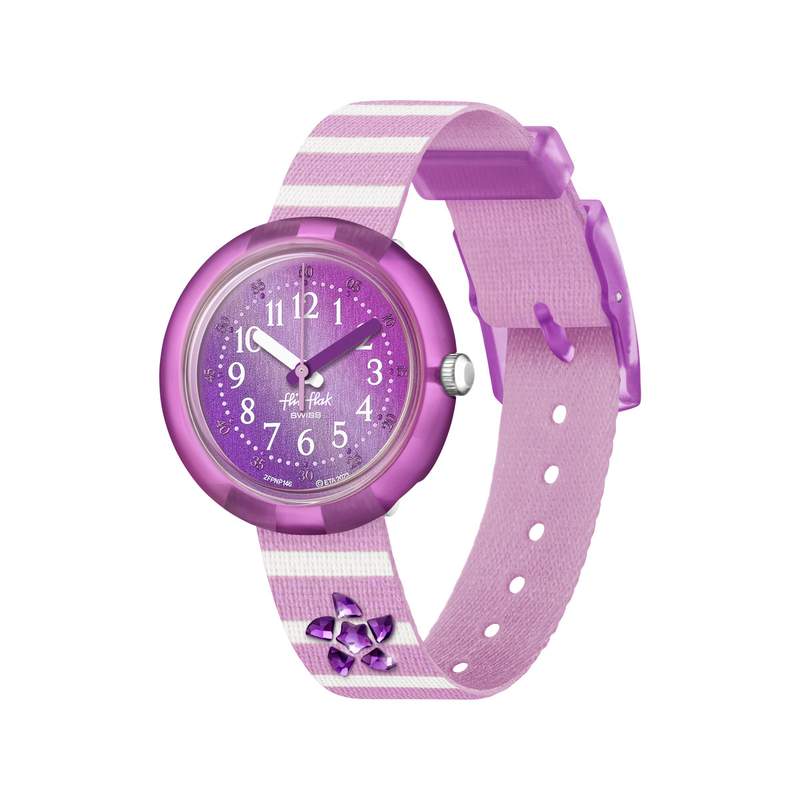 Montre Flik Flak Shine bright Shining seastar enfant plastique biosourcé bracelet PET recyclé rose - vue 1
