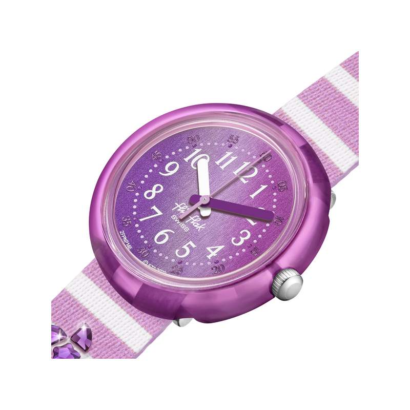 Montre Flik Flak Shine bright Shining seastar enfant plastique biosourcé bracelet PET recyclé rose - vue 2