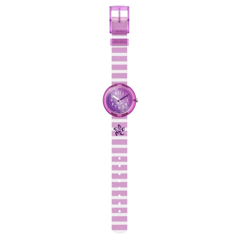 Montre Flik Flak Shine bright Shining seastar enfant plastique biosourcé bracelet PET recyclé rose - vue D1