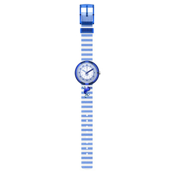 Watch Flik Flak Shine bright Shining dolphin child biosourced plastic recycled PET strap blue