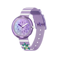 Montre FLIK FLAK Shine bright Shining turtle enfant bracelet plastique biosourcé violet