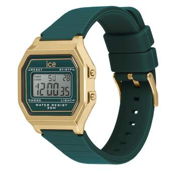 ICE WATCH Ice digit retro dameshorloge met blauwe siliconen band