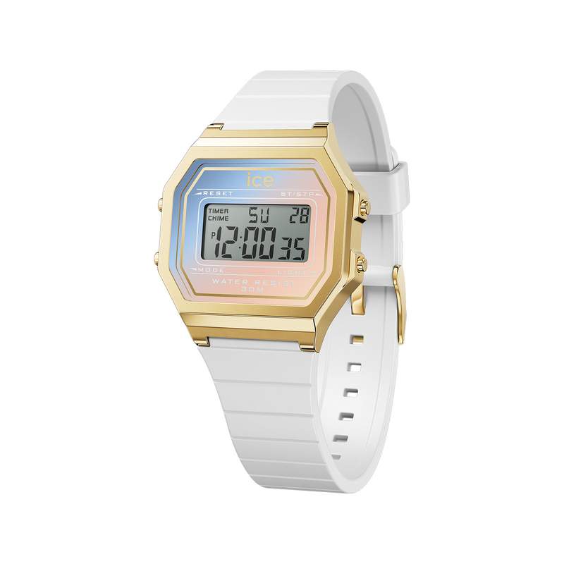 Montre ICE WATCH Ice digit retro femme bracelet silicone blanc - vue 1