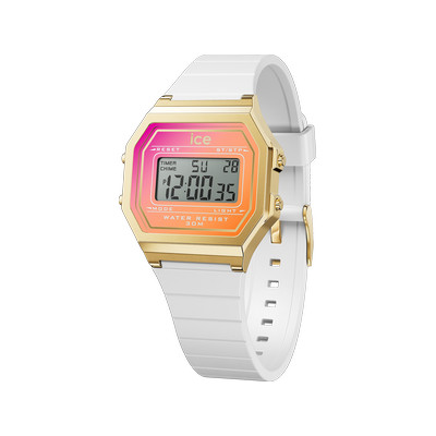 Montre ICE WATCH Ice digit retro femme bracelet silicone blanc - vue 1