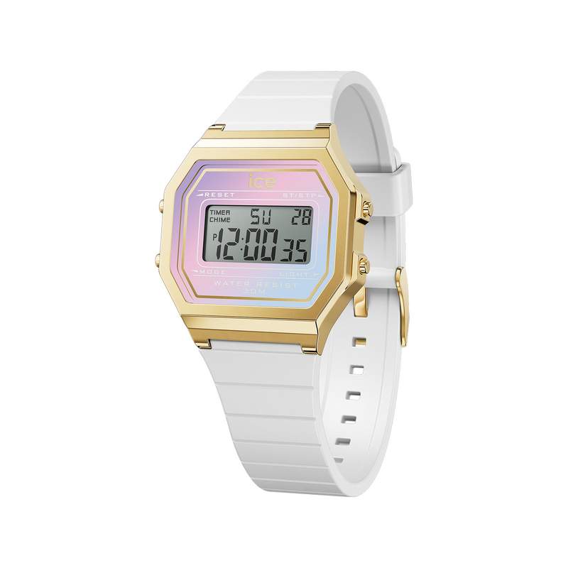 Montre ICE WATCH Ice digit retro femme bracelet silicone blanc - vue 1