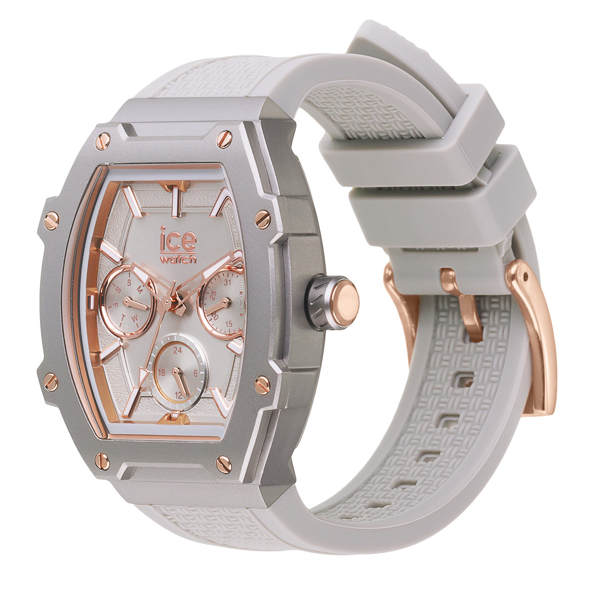 Montre ICE WATCH Ice boliday femme bracelet silicone gris - vue D1