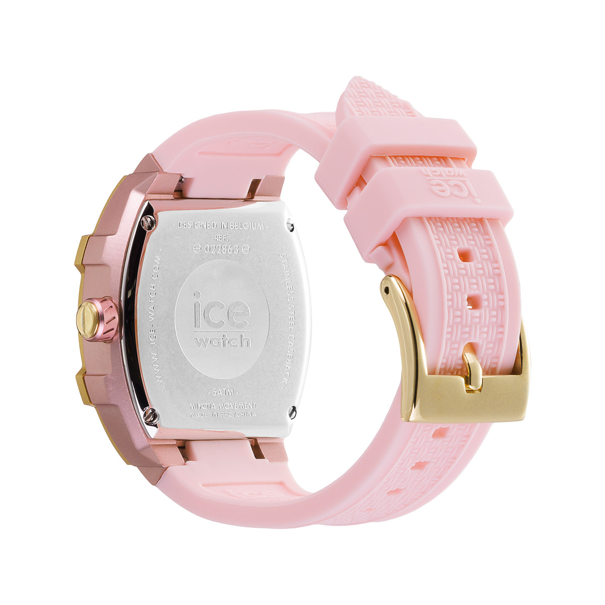 Montre ICE WATCH Ice boliday femme bracelet silicone rose - vue 3