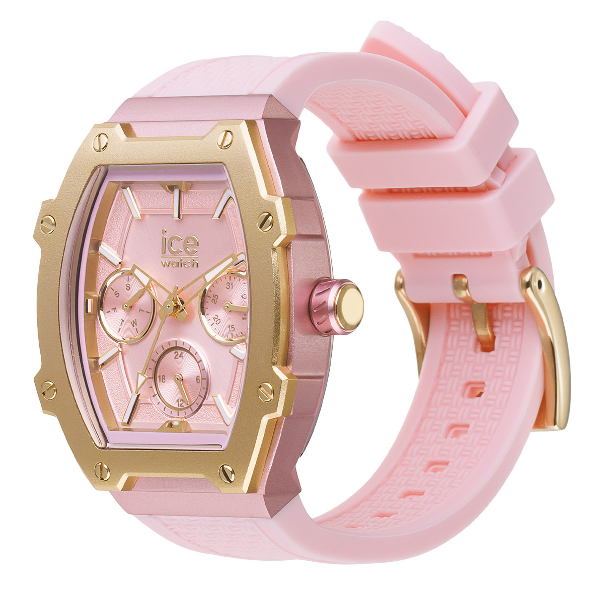 Montre ICE WATCH Ice boliday femme bracelet silicone rose - vue D1