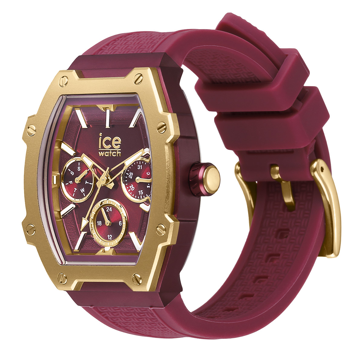 Montre ICE WATCH Ice boliday femme bracelet silicone rouge - vue D1