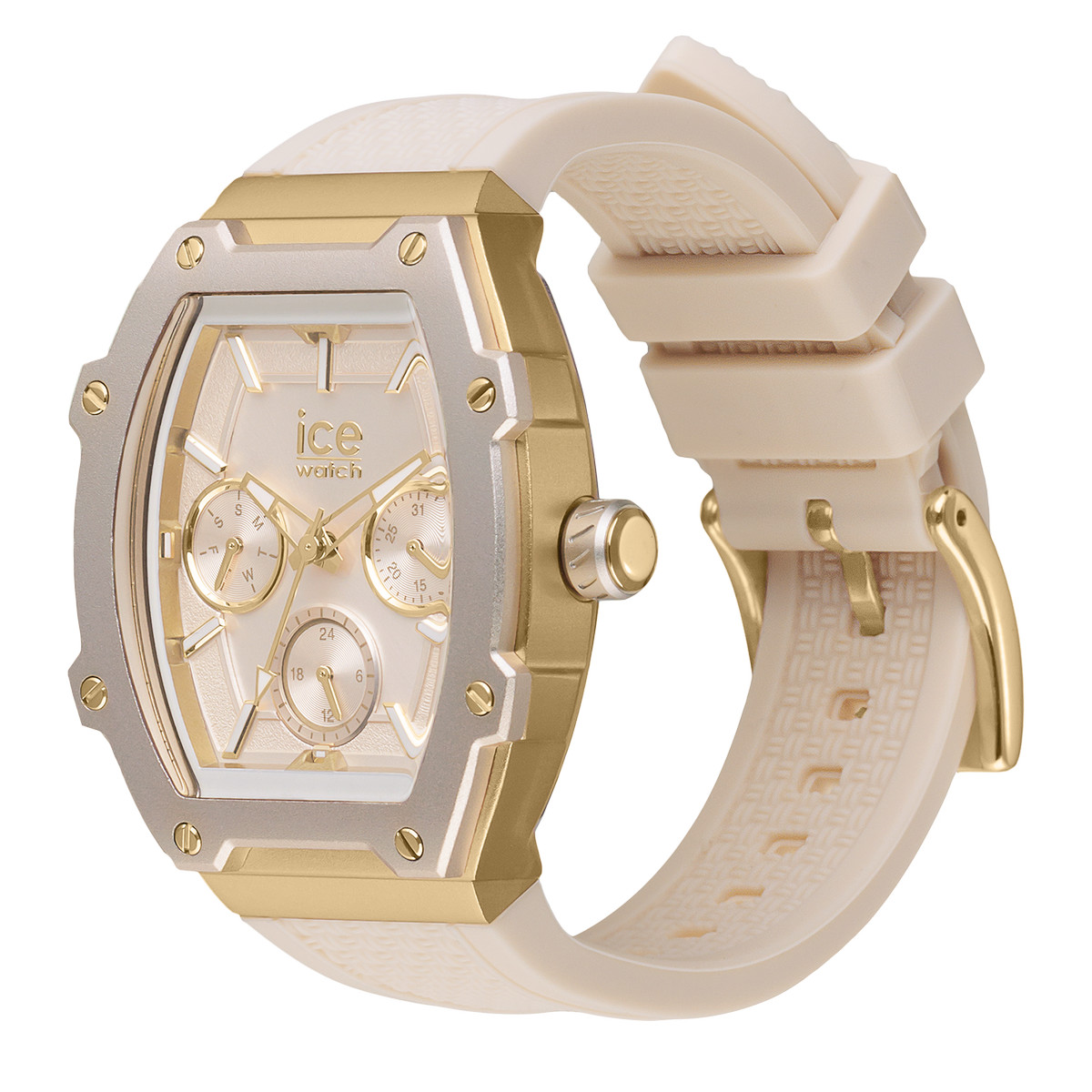 Montre ICE WATCH Ice boliday femme bracelet silicone beige - vue D1