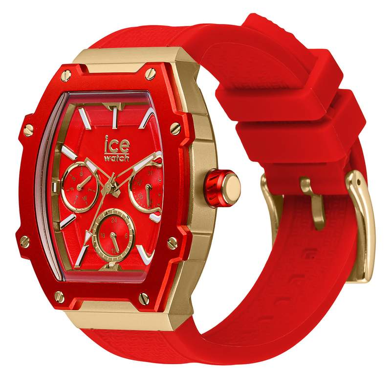 Montre ICE WATCH Ice boliday femme bracelet silicone rouge - vue D1