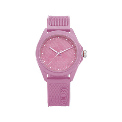 Montre LE COQ SPORTIF monochrome femme bracelet plastique rose