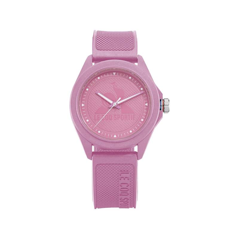 Montre LE COQ SPORTIF monochrome femme bracelet plastique rose - vue 1