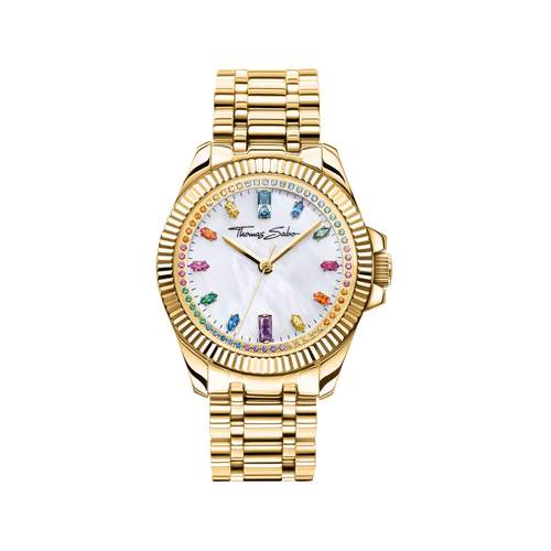 THOMAS SABO Rebel At Heart ladies' watch in gold-plated steel