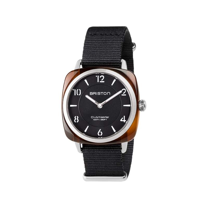 Montre BRISTON clubmaster chic femme bracelet tissu noir - vue 1