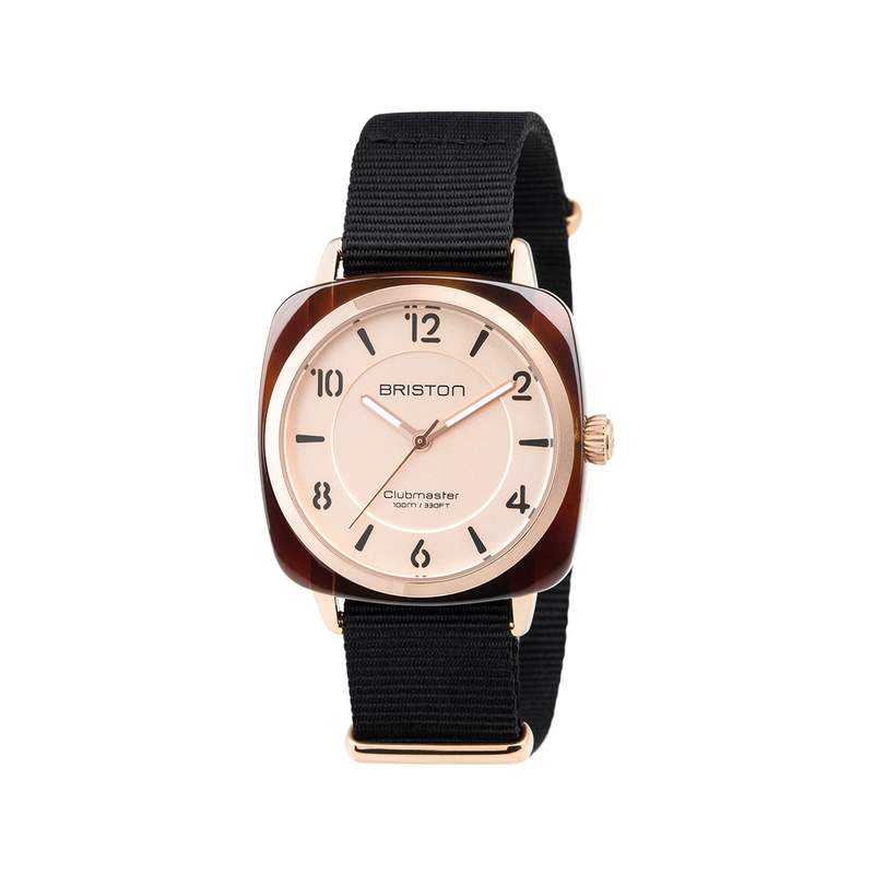 Montre BRISTON clubmaster chic femme bracelet tissu noir - vue 1