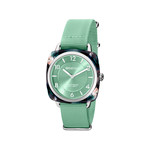 Montre BRISTON clubmaster chic femme bracelet tissu vert clair - vue 1