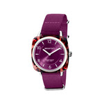 Montre BRISTON clubmaster chic femme bracelet tissu rouge - vue 1