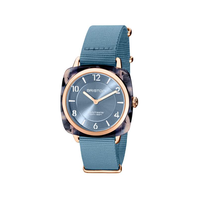 Montre BRISTON clubmaster chic femme bracelet tissu bleu fonce - vue 1