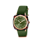 Montre BRISTON clubmaster chic femme bracelet tissu vert olive - vue 1