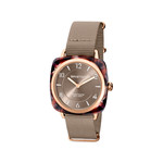 Montre BRISTON clubmaster chic femme bracelet tissu taupe - vue 1
