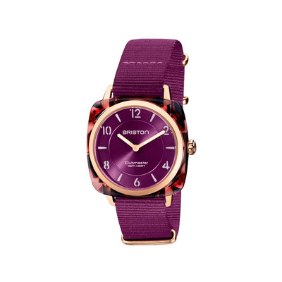 Montre BRISTON clubmaster chic femme bracelet tissu rouge - vue 1