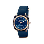 Montre BRISTON clubmaster chic femme bracelet tissu bleu nuit - vue 1