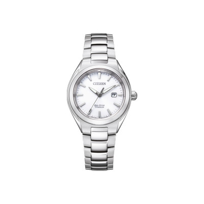 Montre CITIZEN super titanium ladies femme eco-drive, bracelet titane gris argent - vue 1