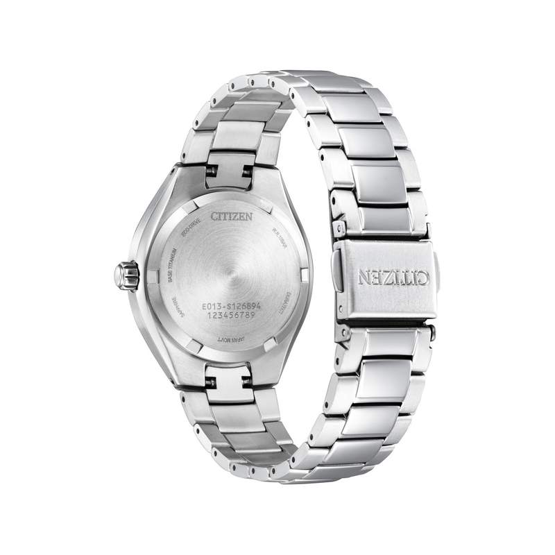 Montre CITIZEN super titanium ladies femme eco-drive, bracelet titane gris argent - vue 3