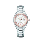 Montre CITIZEN super titanium ladies femme eco-drive, bracelet titane gris argent - vue 1