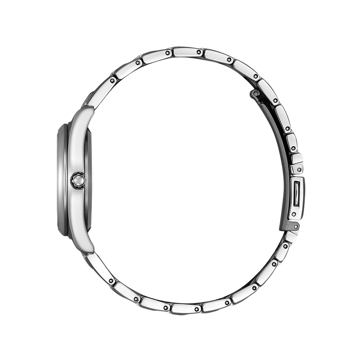 Montre CITIZEN super titanium ladies femme eco-drive, bracelet tissu gris argent - vue 2