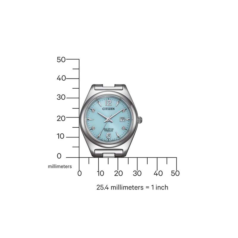 Montre CITIZEN super titanium ladies femme eco-drive, bracelet tissu gris argent - vue D2