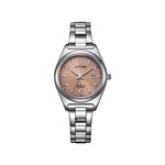 Montre CITIZEN super titanium ladies femme eco-drive, bracelet tissu gris argent - vue 1