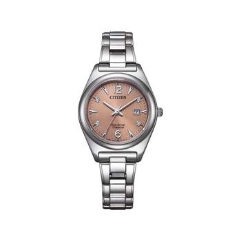 CITIZEN super titanium dames eco-drive horloge, zilvergrijze stoffen band