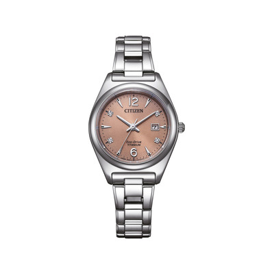 Montre CITIZEN super titanium ladies femme eco-drive, bracelet tissu gris argent - vue 1