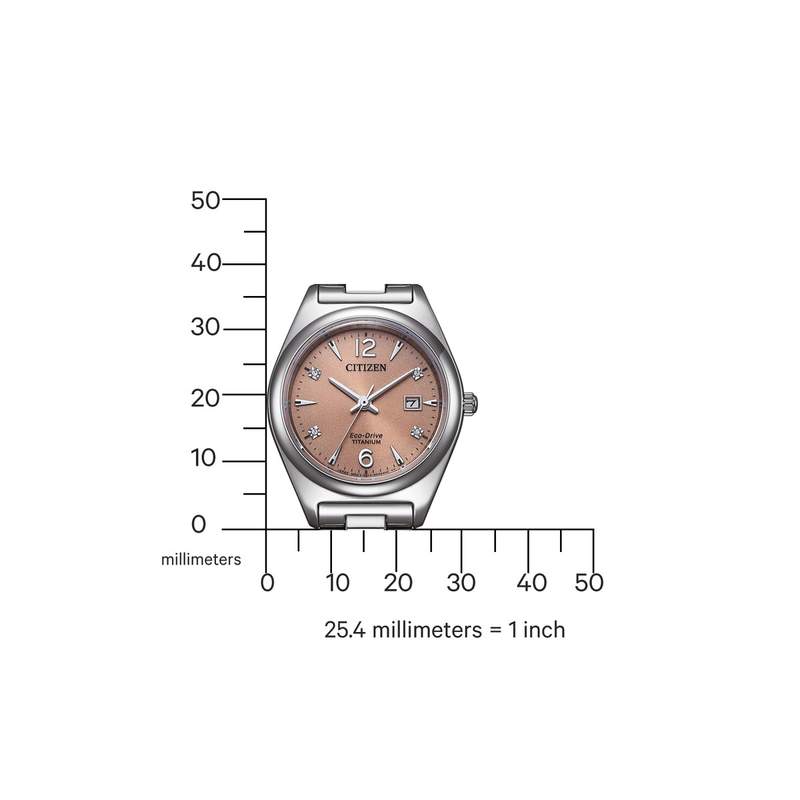 Montre CITIZEN super titanium ladies femme eco-drive, bracelet tissu gris argent - vue D2