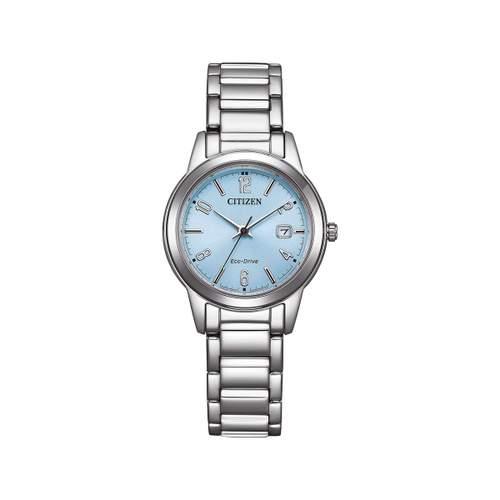 Montre CITIZEN platform femme eco-drive, bracelet acier inoxydable gris argent