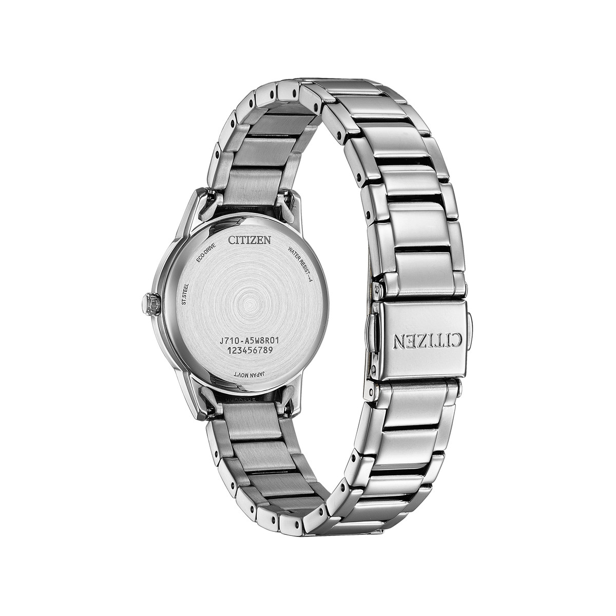 CITIZEN platform eco-drive dameshorloge, zilvergrijze roestvrij stalen armband - bekijk 3